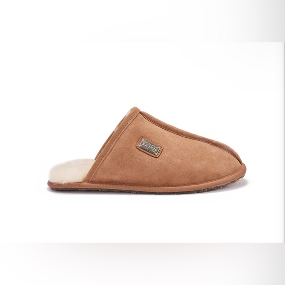 Australia Luxe Mens Grade A Shearling Chestnut Suede Mule Slippers Men’s XS $165 - Picture 2 of 8